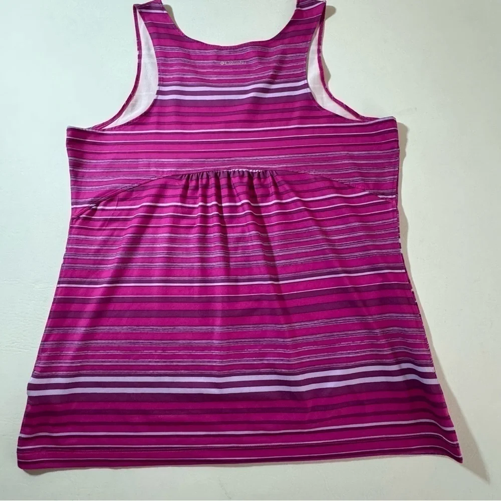 Columbia Omni-Wick Advanced Evaporation Pink Striped Work Out Tank Top Medium - Picture 3 of 6